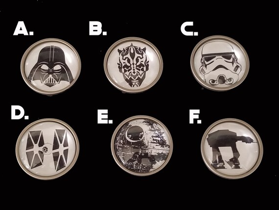 Star Wars Glass And Nickel Knobs Custom Kitchen Knobs Star Etsy