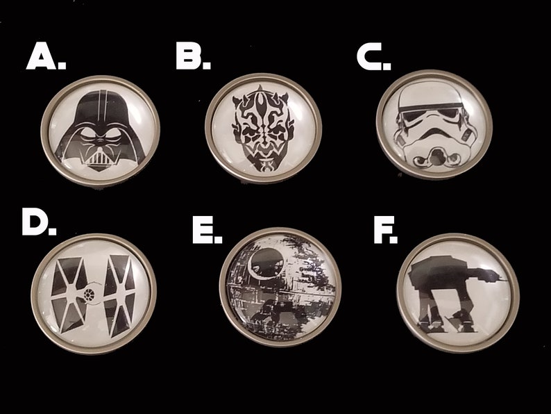 Star Wars Glass and Nickel Knobs / Custom Kitchen Knobs / Star Etsy