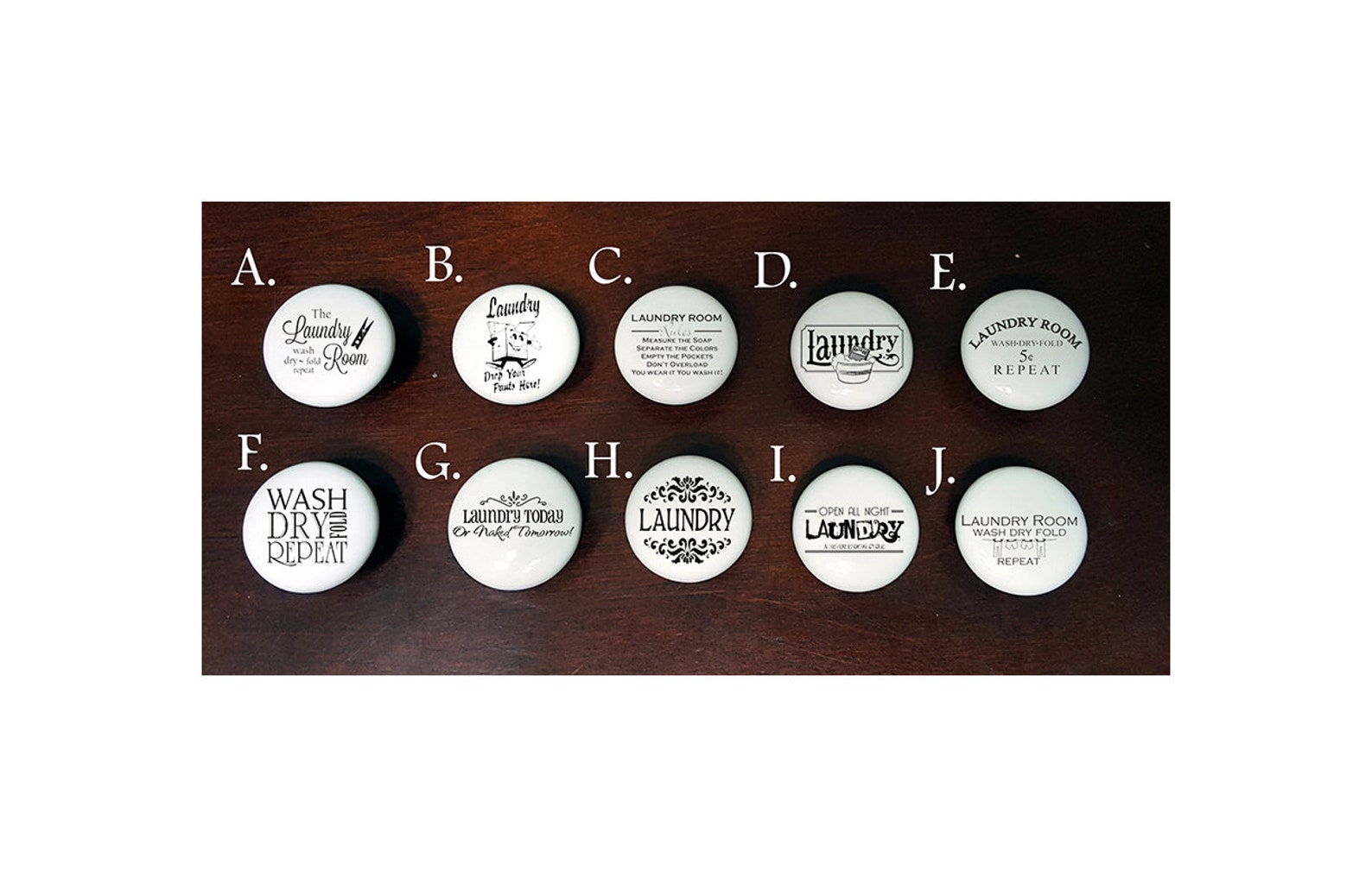 Custom Ceramic Laundry Knobs / Custom Laundry Door / Etsy