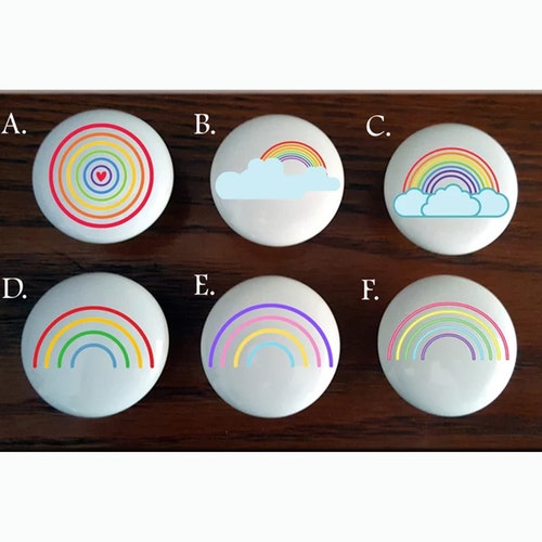 Rainbow Bedroom Dresser Knob / Custom Ceramic Knobs / Rainbow Etsy