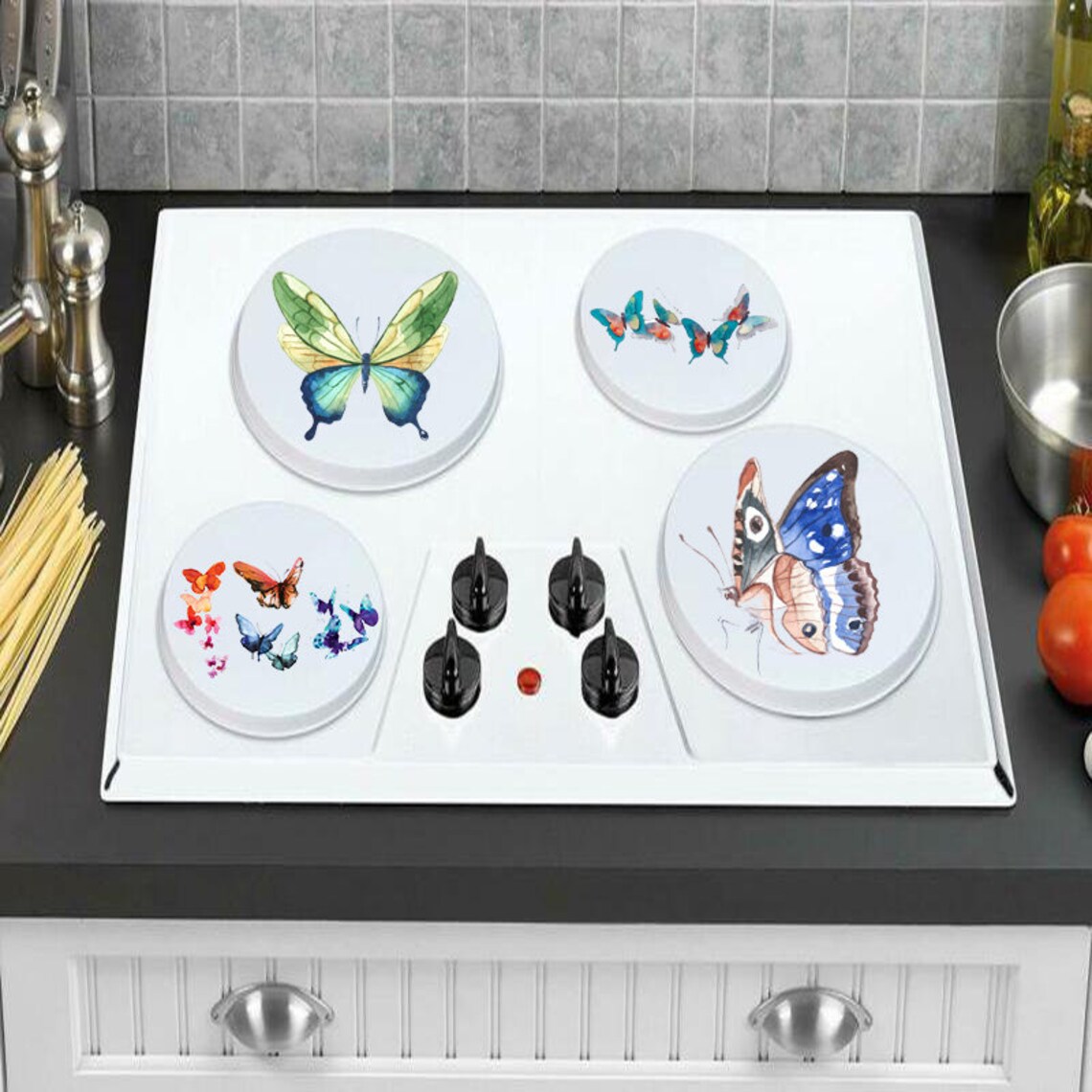 Butterfly Stove Top Burner Covers / Custom Kitchen Decor / Etsy