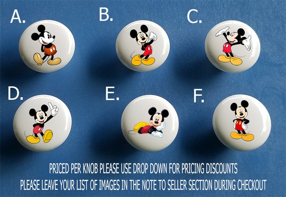 Mickey Mouse Knobs Bedroom Dresser Knobs Ceramic Nursery Etsy