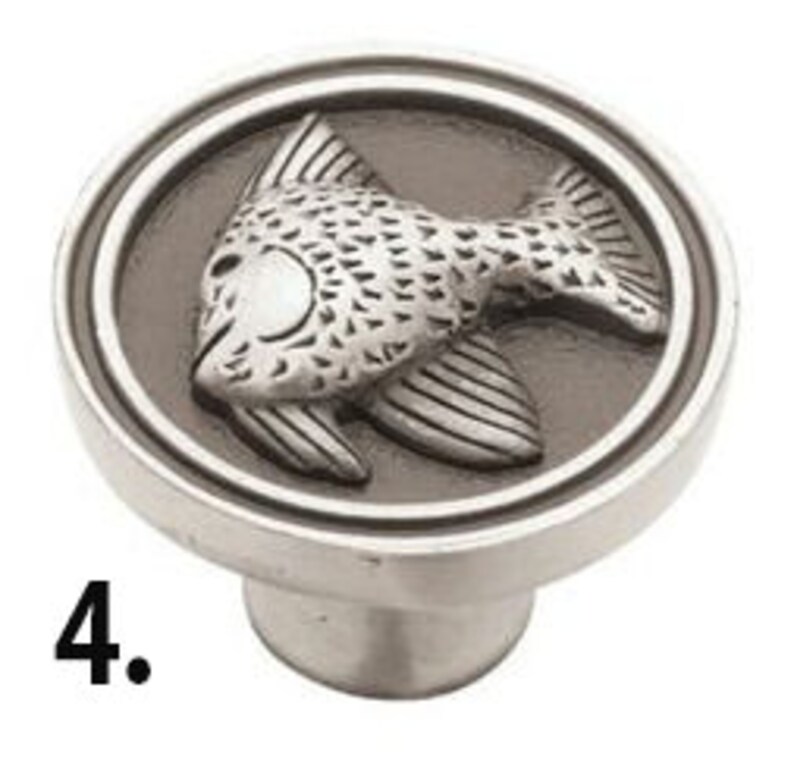 Satin Pewter Nautical Kitchen Knobs / Ocean Theme Etsy