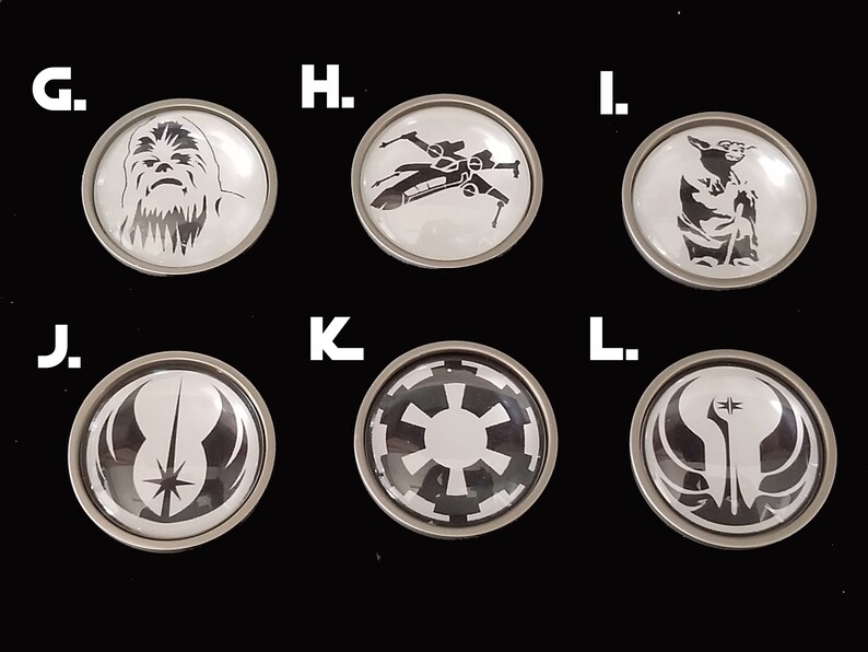 Star Wars Glass and Nickel Knobs / Custom Kitchen Knobs / Star Etsy