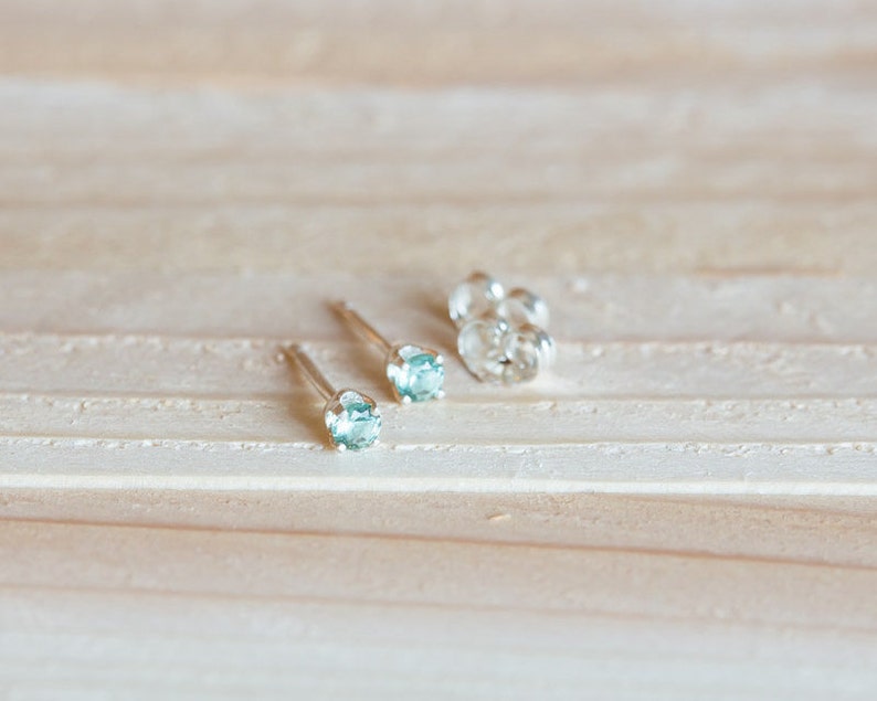 3mm seafoam green quartz stud earrings gemstone stud earring Etsy
