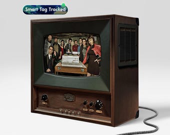 Retro Walnut Mini TV - 10" Smart Streaming - Hi-Fi Bluetooth Airplay Wood Speaker