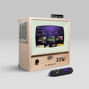 Retro Mini TV Maple - 10" Roku Smart Streaming - Hi-Fi Bluetooth Wood Speaker