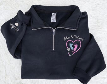 Embroidered Labor and Delivery Nurse Quarter Zip Sweatshirt: Custom L&D Gift, Nurse Graduation Gifts