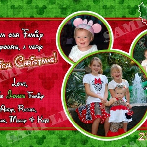 Cartão digital inspirado na Disney com foto de Natal inspirado no Mickey Mouse