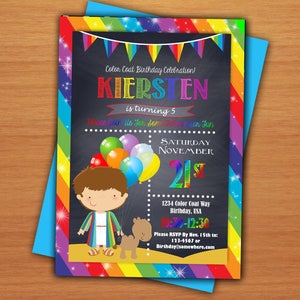 Joseph&#39;s Coat Personalized Birthday Invitation Printable DIY