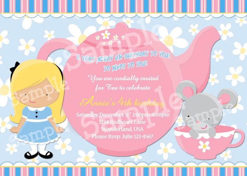 Alice in Wonderland Birthday Invitation