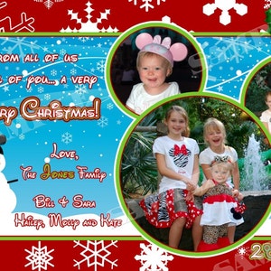 Digital Disney inspirado foto Navidad tarjeta de felicitación Mickey Mouse inspirado