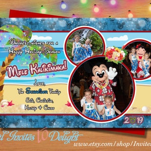 Croisière Disney numérique Aulani Photo de Noël inspirée Carte de vœux Mickey Mouse Inspiré Imprimable