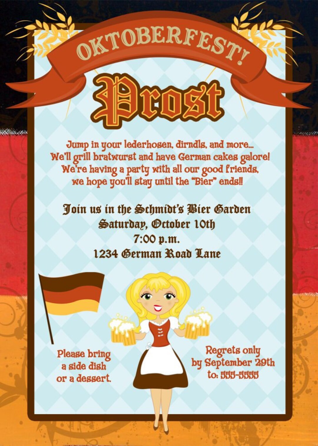 Personalized German Oktoberfest Invitation Many Designs Etsy