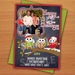 Tableau chouette Photo carte de voeux de Noël bricolage numérique