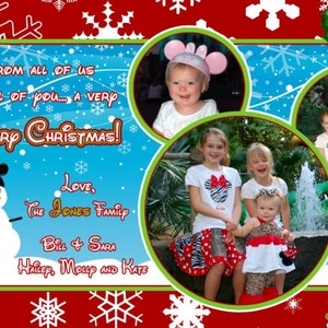 Photo numérique inspirée de Disney Carte de vœux de Noël Mickey Mouse Inspiré Imprimable