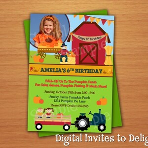 Personalized Fall Festival Halloween Party or Birthday Photo Invitation DIY