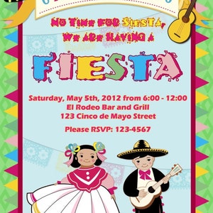 Cinco de Mayo Fiesta Personalized Invitation DIY