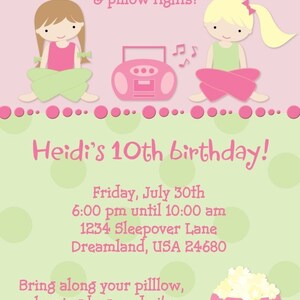 Slumber Party Sleepover Birthday Invitation Numérique