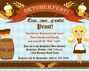 Personalized German Oktoberfest Invitation Many Designs Printable DIY
