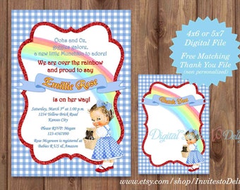 Baby Shower Wizard of OZ Inspired Invitation Printable