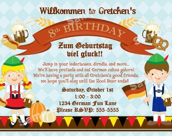 Personalized German Oktoberfest Invitation for Kids or Family Festival DIY