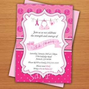 Borstkanker Awareness Invitation Roze Printable Digital