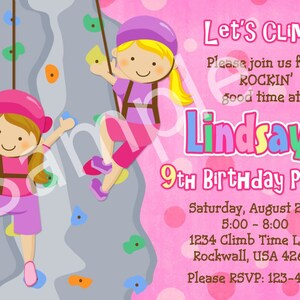 Rock Wall Birthday Party Photo Invitation Printables DIY