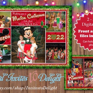 Cartão digital inspirado na Disney com foto de Natal inspirado no Mickey Mouse