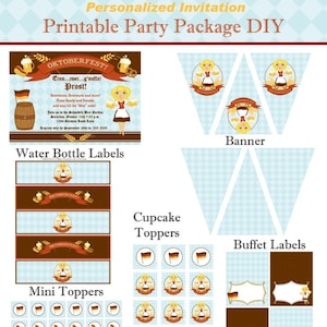 Deutsches Oktoberfest Personalisierte Einladung druckbares Partypaket
