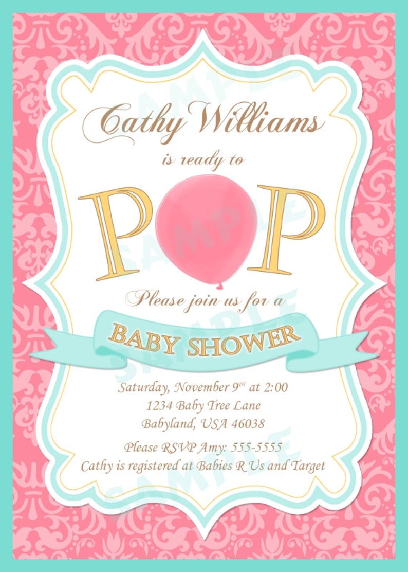 Baby Shower Ready to Pop Invitation DIY Etsy