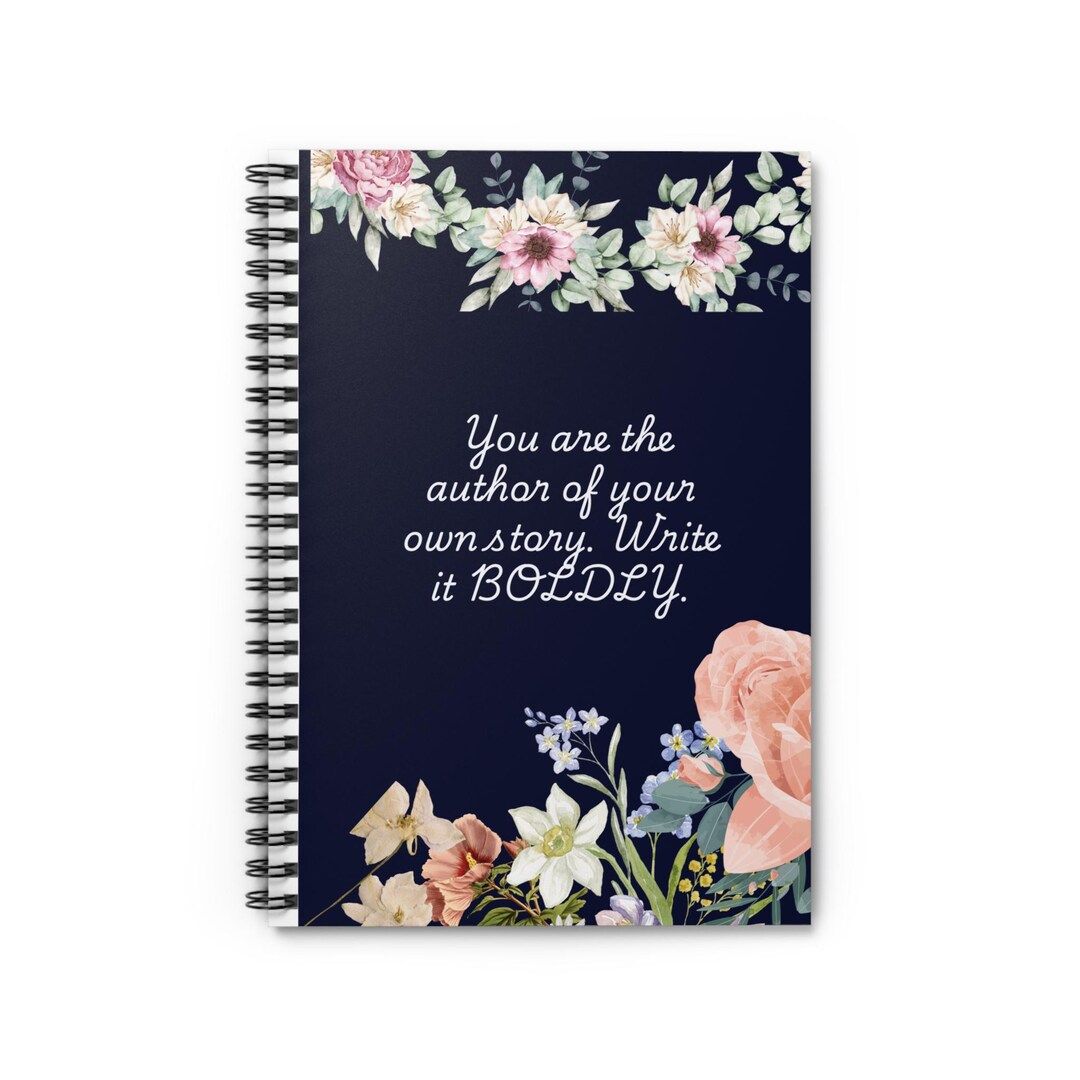 Floral Inspirational Quote Spiral Notebook | Ruled Journal - Etsy