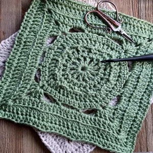 Crochet Square Pattern | PDF Instant Digital Download | 12-inch Afghan Block Crochet Pattern | Sampler Block | Textured Afghan Block Pattern