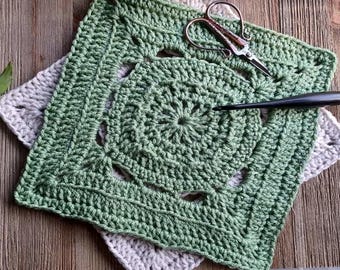 Crochet Square Pattern | PDF Instant Digital Download | 12-inch Afghan Block Crochet Pattern | Sampler Block | Textured Afghan Block Pattern