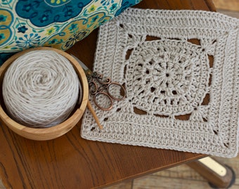 Motif carré au crochet | PDF Téléchargement numérique instantané | Modèle de crochet de bloc afghan de 12 pouces | Bloc échantillonneur | Motif bloc afghan texturé