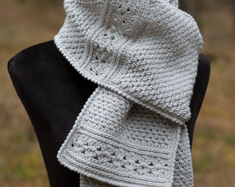 Modèle de crochet d'écharpe creuse brumeuse | Écharpe d'hiver pour femmes | PDF Téléchargement numérique instantané