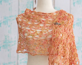 Motif d'écharpe au crochet | Wrap rose ambré | *Téléchargement numérique instantané PDF* | Châle léger au crochet facile | Modèle de châle au crochet pour femme