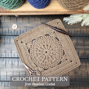 Crochet Square Pattern | PDF Instant Digital Download | 12-inch Afghan Block Crochet Pattern | Sampler Block | Textured Afghan Block Pattern
