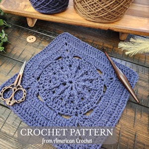 Crochet Square Pattern | PDF Instant Digital Download | 12-inch Afghan Block Crochet Pattern | Sampler Block | Textured Afghan Block Pattern