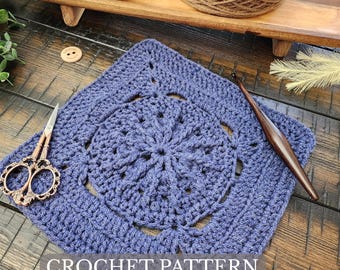 Motif carré au crochet | PDF Téléchargement numérique instantané | Modèle de crochet de bloc afghan de 12 pouces | Bloc échantillonneur | Motif bloc afghan texturé
