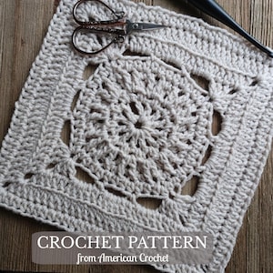 Crochet Square Pattern | PDF Instant Digital Download | 12-inch Afghan Block Crochet Pattern | Sampler Block | Textured Afghan Block Pattern