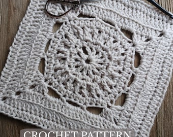Crochet Square Pattern | PDF Instant Digital Download | 12-inch Afghan Block Crochet Pattern | Sampler Block | Textured Afghan Block Pattern