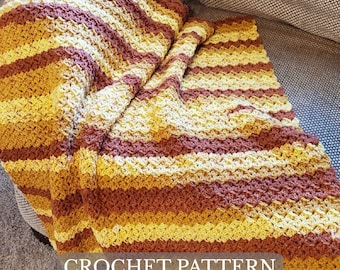 Crochet Blanket Pattern | Cashton Blanket | PDF Instant Digital Download | Baby Blanket | Throw Crochet Pattern | Stash Buster