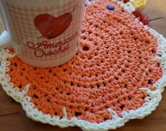 Crochet Pattern ~ Anna Mae Chick Coaster Pattern PDF Instant Digital Download