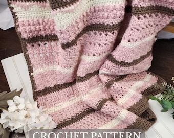 Crochet Blanket Pattern | Happy Throw One | PDF Instant Digital Download | Throw Crochet Pattern | Stash Buster