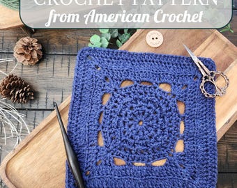Motif carré au crochet | PDF Téléchargement numérique instantané | Modèle de crochet de bloc afghan de 12 pouces | Bloc échantillonneur | Motif bloc afghan texturé