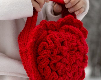 Motif de pochette au crochet | PDF Téléchargement numérique instantané | Coeur au crochet | Coeur au crochet | Modèle de sac à main au crochet pour fille | Porte-monnaie de la Saint-Valentin