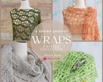 Lot printanier de motifs croisés au crochet | 4 patrons PDF | Téléchargement instantané