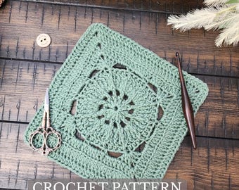 Motif carré au crochet | PDF Téléchargement numérique instantané | Modèle de crochet de bloc afghan de 12 pouces | Bloc échantillonneur | Motif bloc afghan texturé