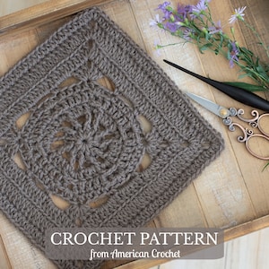 Crochet Square Pattern | PDF Instant Digital Download | 12-inch Afghan Block Crochet Pattern | Sampler Block | Textured Afghan Block Pattern